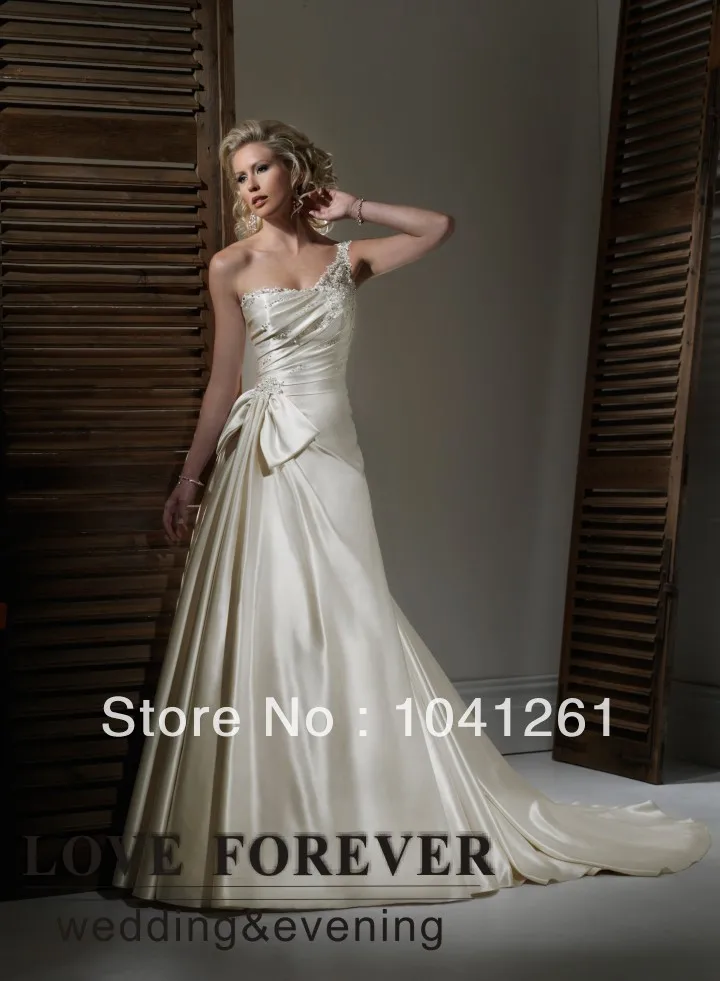 One Shoulder Best Selling Lace Back 2012 Wedding Dresses With Butterflies | Свадебные платья