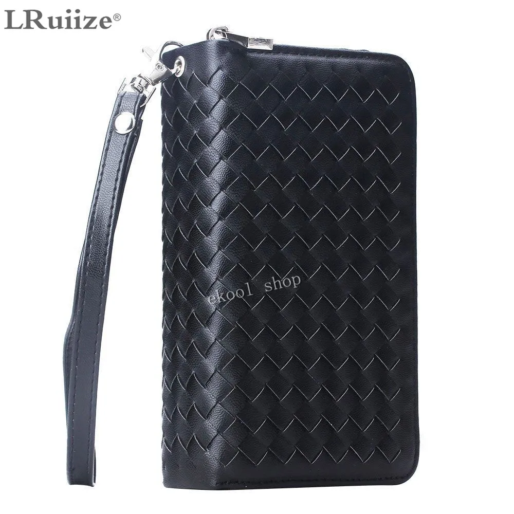 Женская сумка из искусственной кожи на молнии тканый кошелек с отделением для