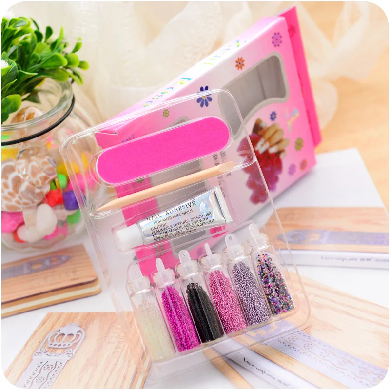 

wholesale 40packs of Fingernail Decoration nail decoration set Manicure multicolour bead caviare polish Nail Art Caviar Sticker