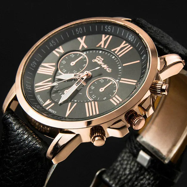 Женские кварцевые часы с круглым циферблатом из ПУ кожи|wristwatch girl|wristwatch womenwristwatch