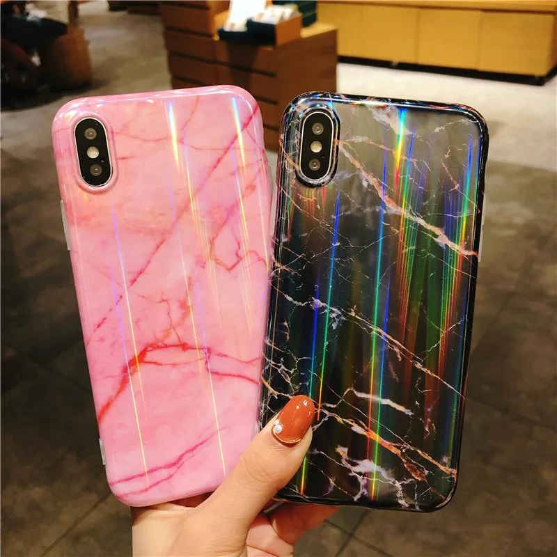 YuYan Аврора мраморный Мода Телефон чехол для iPhone 7 6s 6 8 Plus X Xs max XR Чехлы мягкие из