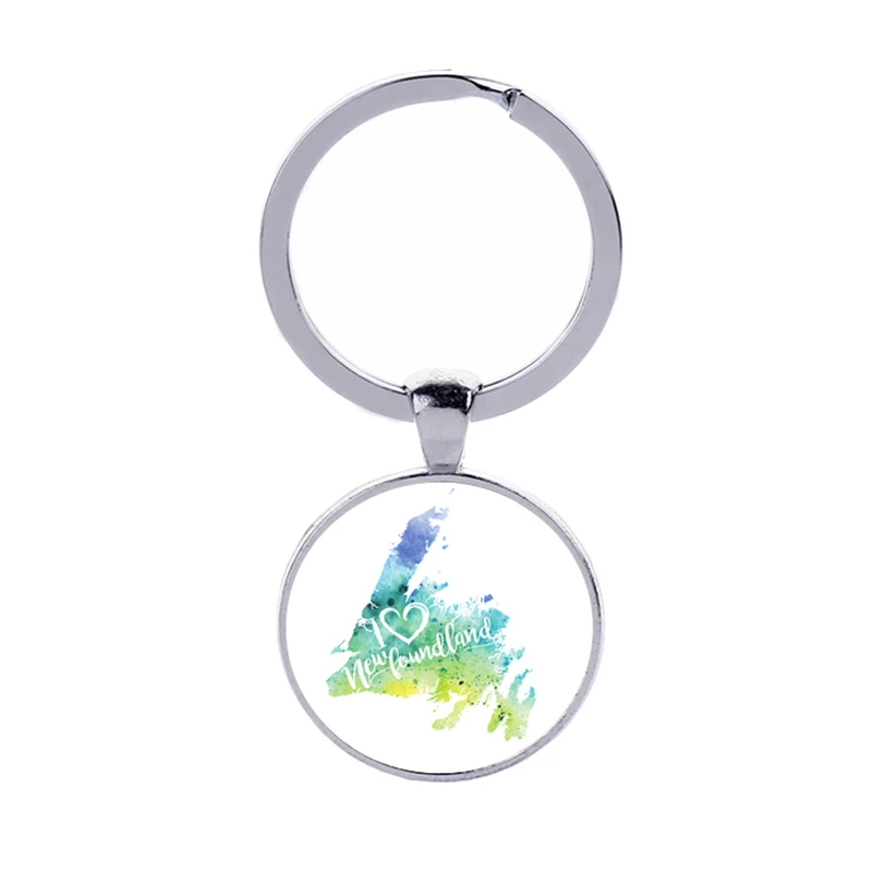 Кануомен Ньюфаундленд карта брелки трендовые серебряные автомобильные я люблю
