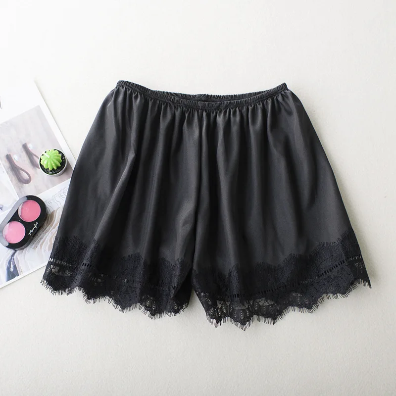 

3 Pcs New Women's Satin Silk Loose Shorts Ladies Eyelash Lace Casual Women Short Thin Breathable Comfortable Panties Clothing