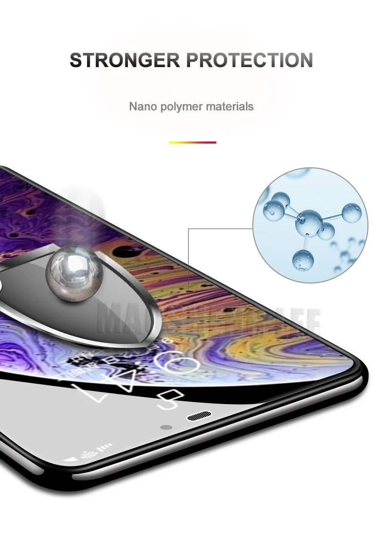 Новинка 9D закаленное стекло полное покрытие для iPhone X XS Max XR защита экрана анти Blu