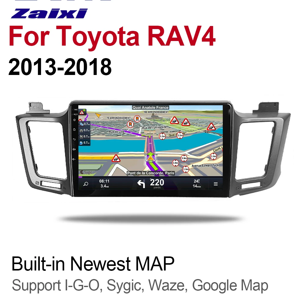 ZaiXi 2 Din Автомобильный мультимедийный плеер Android 9 авто радио для Toyota RAV4 2013~ DVD gps 8 ядер 4 Гб+ 32 Гб Bluetooth WiFi HD