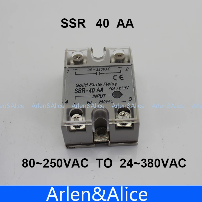 40AA SSR вход 80~ 250 В AC нагрузка 24-380 В AC Однофазное AC твердотельное реле