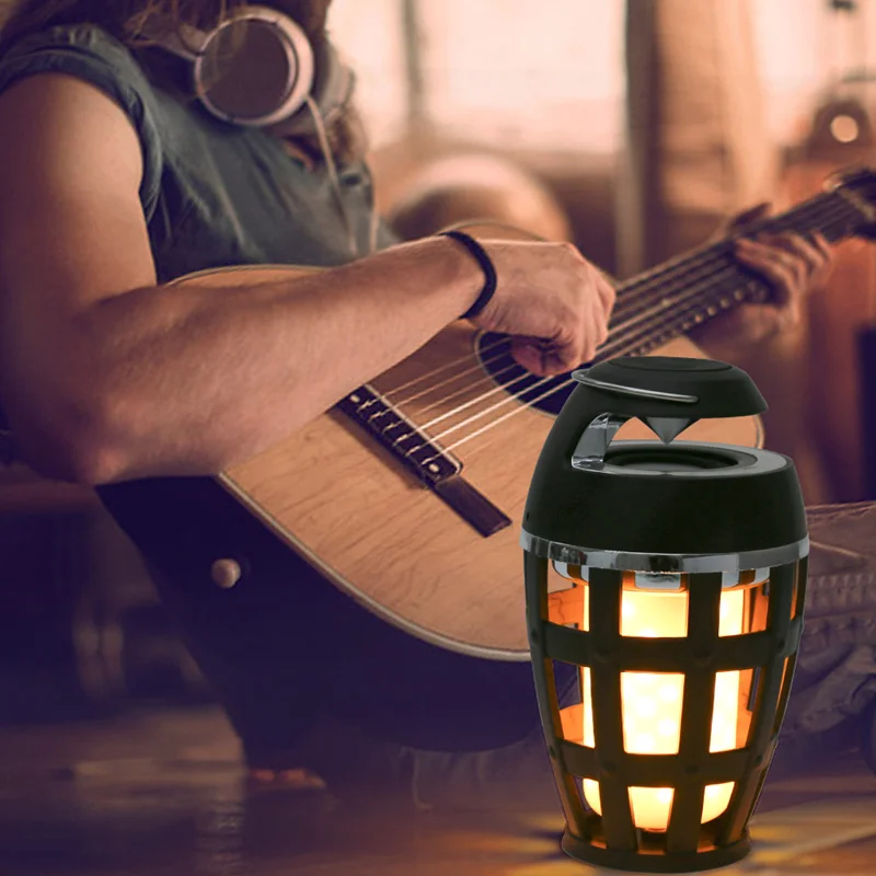 Светодиодный светильник с пламенем портативный уличный сенсорный Bluetooth динамик