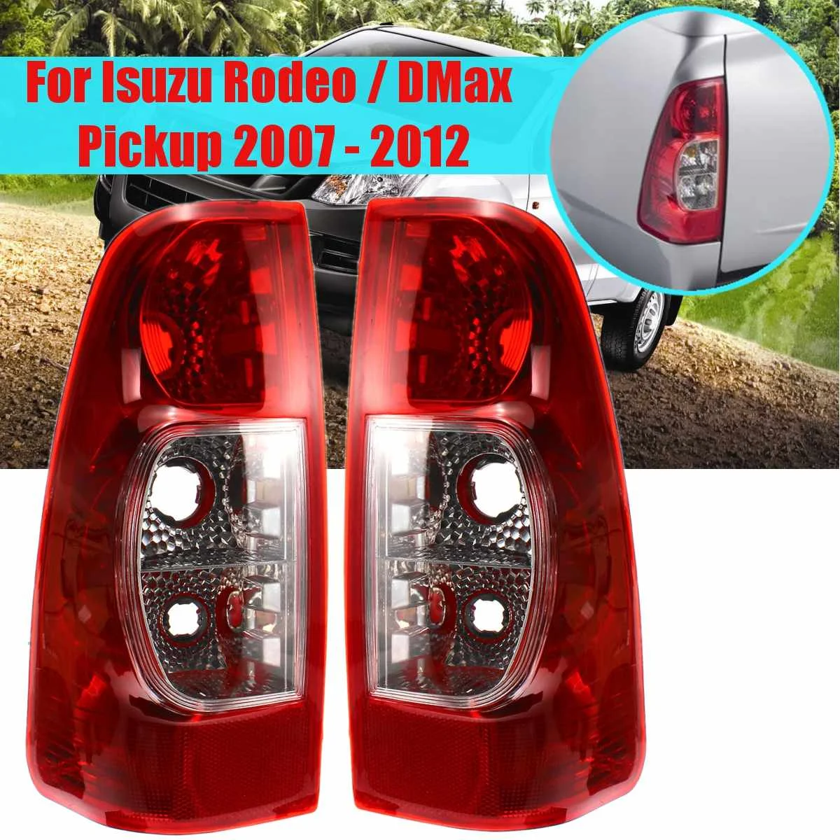 1Pair 1 пара задние фонари автомобиля для ISUZU Rodeo DMax пикап 2007 2008 2009 2010 2011 2012 Задние фонари заднего противотуманные тормозные боковая автомобильная лампа DRL - Цвет: 1Pair