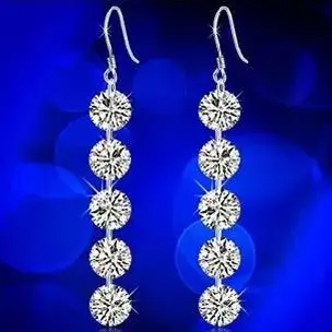 

New arrival super shiny zircon fashion 925 sterling silver female drop earrings wholesale birthday gift drop shipping
