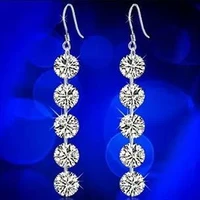 new arrival super shiny zircon fashion 925 sterling silver female drop earrings wholesale birthday gift drop shipping