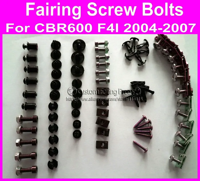 Hot Fairings screw bolt kit for CBR600F4i 2004- 2007 black fairing dag screws cbr600f4i 04- 07 coupling set | Автомобили и