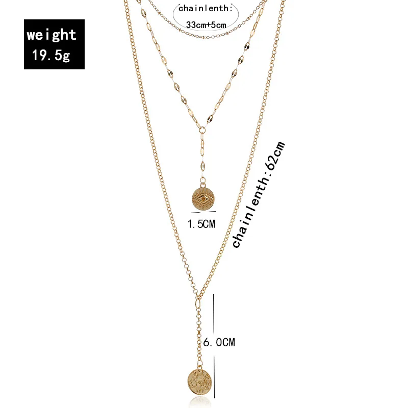 Женская винтажная подвеска в виде тотемов под глаза многослойное