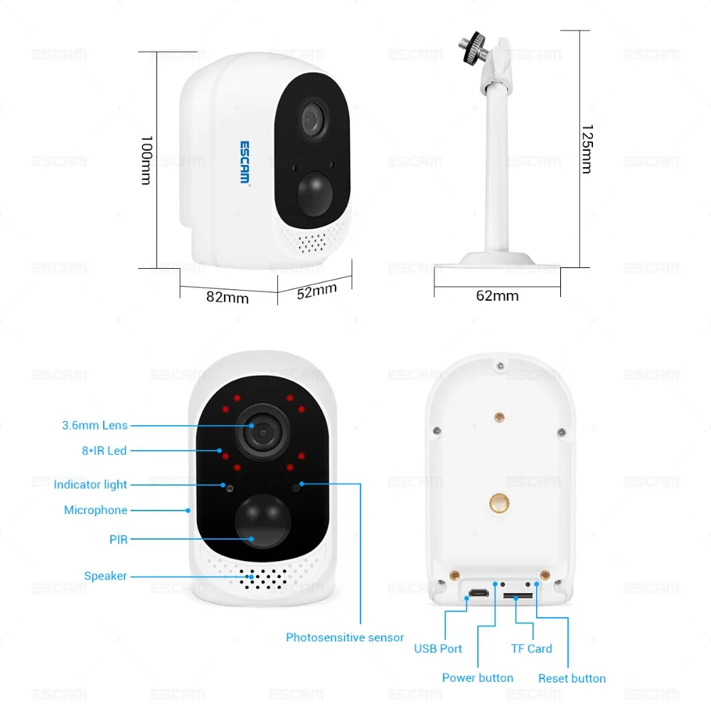 ESCAM QF230 HD 1080 P WiFi ip камера двухсторонняя Talk Ultra ночная версия видеонаблюдения