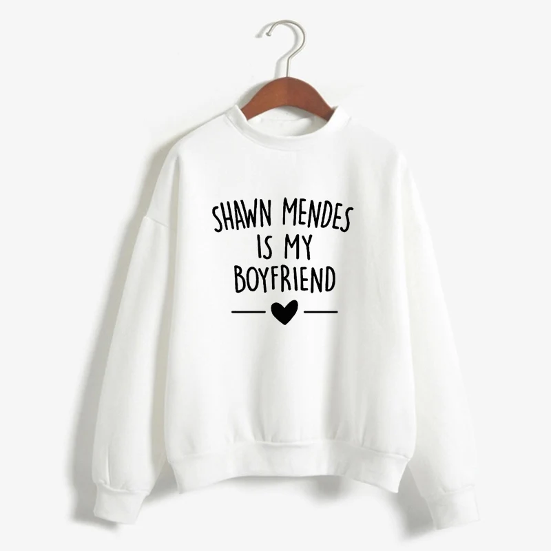 Осенне зимняя Толстовка Shawn Mendes Is My Boyfriends Повседневная с надписью толстовки для
