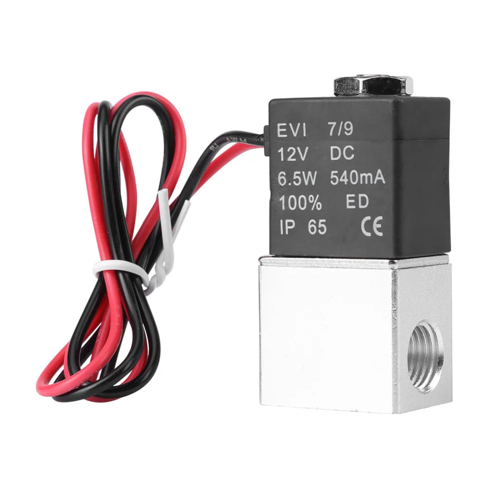 DC 12V 1/4 дюймов 2 пути Соленоидный клапан нормально закрытый пневмоклапан серии