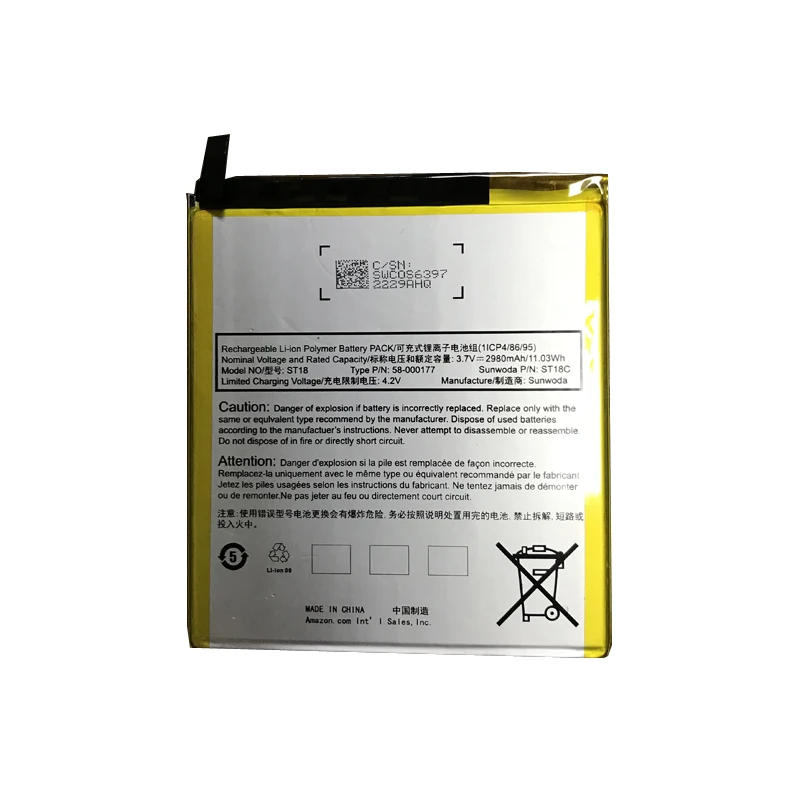 

2980mah battery for AMAZON B01GEW27DA Kindle Fire 7" Kindle Fire 7th Generation 2017 batteries