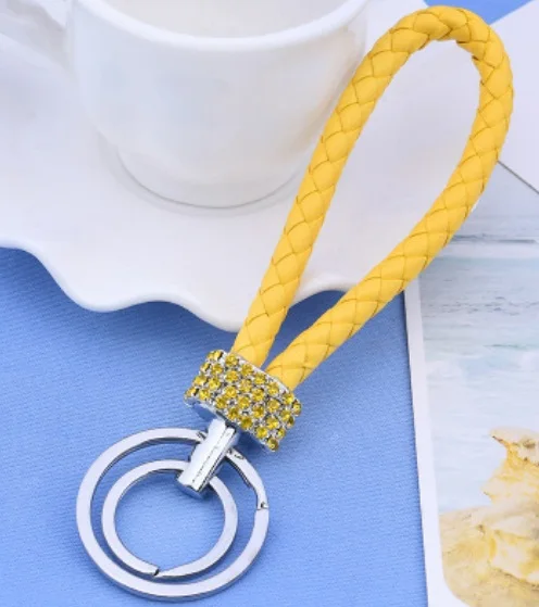 QM012-11 Дешево! Двойная петля Кристалл rhinestone брелок креативный брелок кошелек сумка Подвеска на рюкзак 21 цвет - Цвет: QM012-11