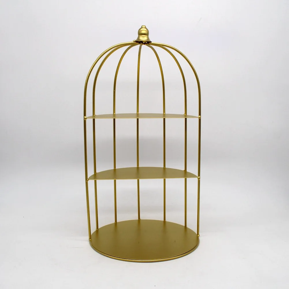 European iron bird cage snack stand wedding dessert table decoration cake stand snack stand multi-layer display stand