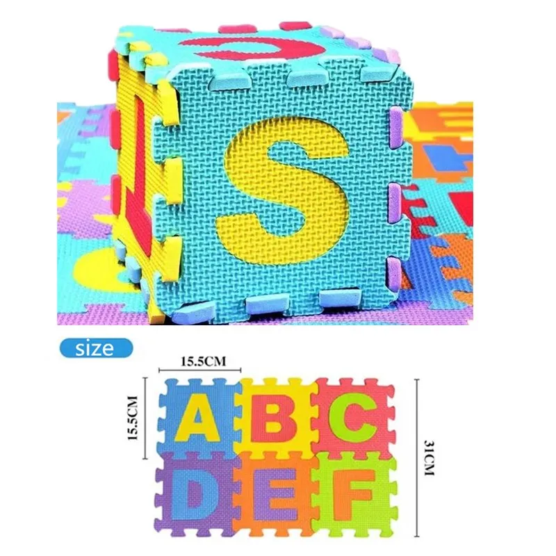 36 шт./компл. детский коврик-пазл с английским алфавитом пенопластовый коврик для