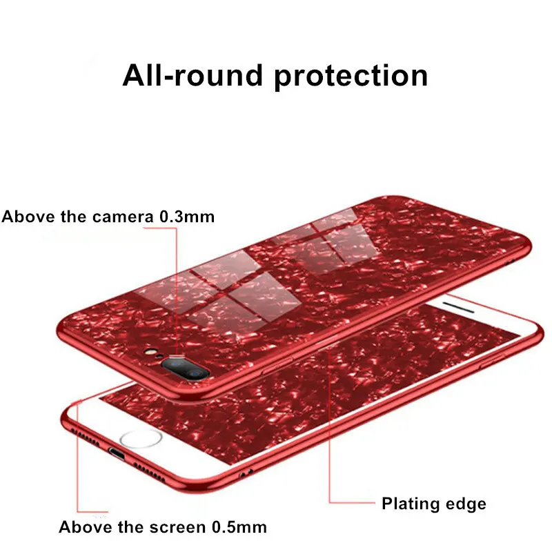 Чехол с узором из закаленного стекла для iPhone XMAX X покрытие мягкого ТПУ