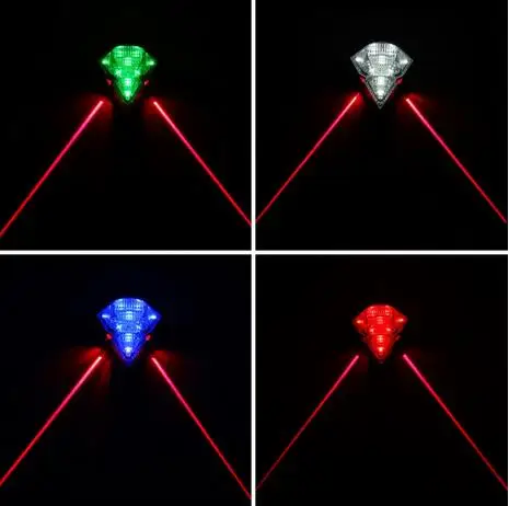 Задний перезаряжаемый фонарь для велосипеда 8 светодиодов 3 режима Алмазная