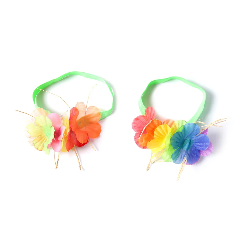 Kids Girls Lafite Flower Hawaii Ballet Dance Dress with Bracelet Summer Spring Child Beach Vacation Photo Prop Outfit Clothes | Детская
