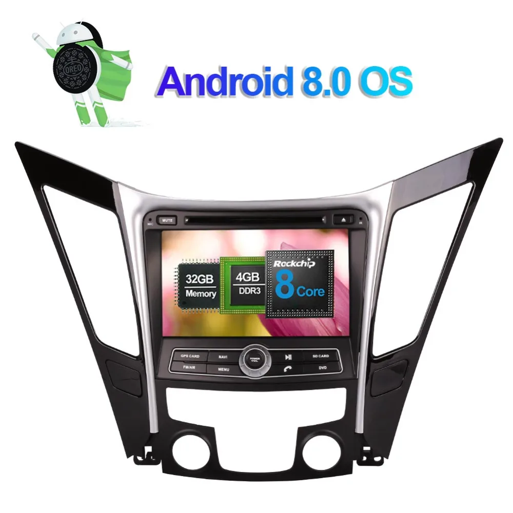 Android 8 0 Восьмиядерный 4 Гб ОЗУ Автомобильный мультимедийный DVD плеер для Hyundai Sonata I40