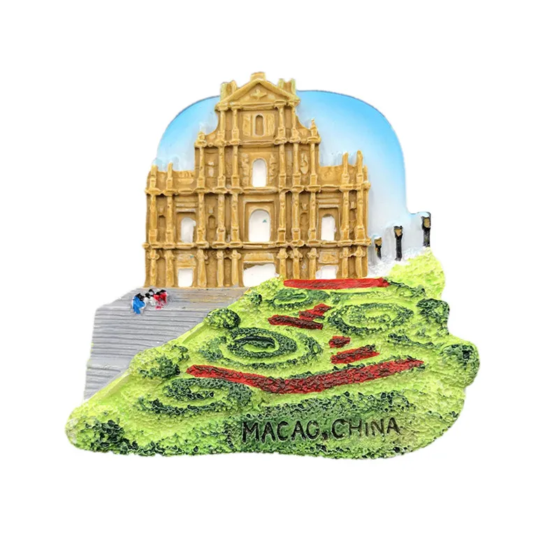 MACAO Ручной работы полимерный магнит на холодильник сувенирная коллекция Марокко Винтаж 3D памятные места украшение дома ремесло - Цвет: MACAO