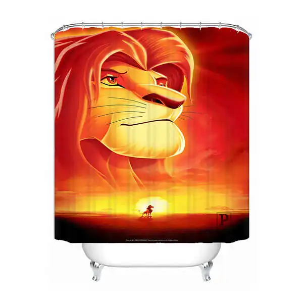Shower Curtain Пользовательские Король Лев SImba водонепроницаемый занавески для душа дома ванной Ванная комната s крючки полиэстер ткань мульти Sizes180509-02-04 - Цвет: Shower Curtain