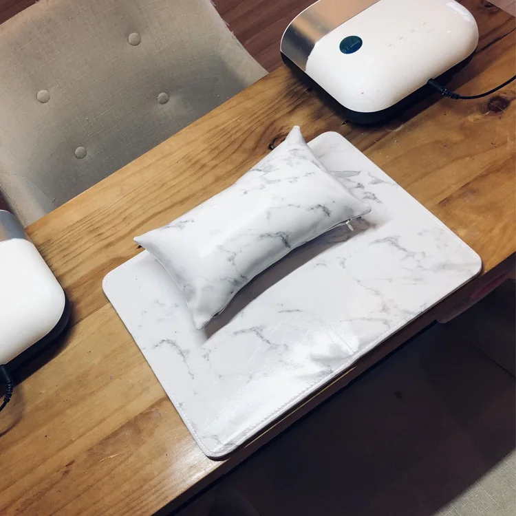 ANGNYA ногтей Мрамор мягкой руки подушки и Pad Отдых ногтей подлокотник держатель маникюрный ногтей аксессуары из искусственной кожи