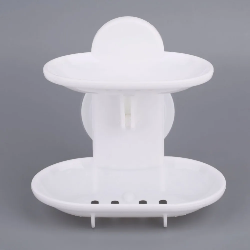 Hot wander Creative Double Layers Soap Box Bathroom Dish Sucker Holder Container Drain and Trace Drop shipping New | Дом и сад