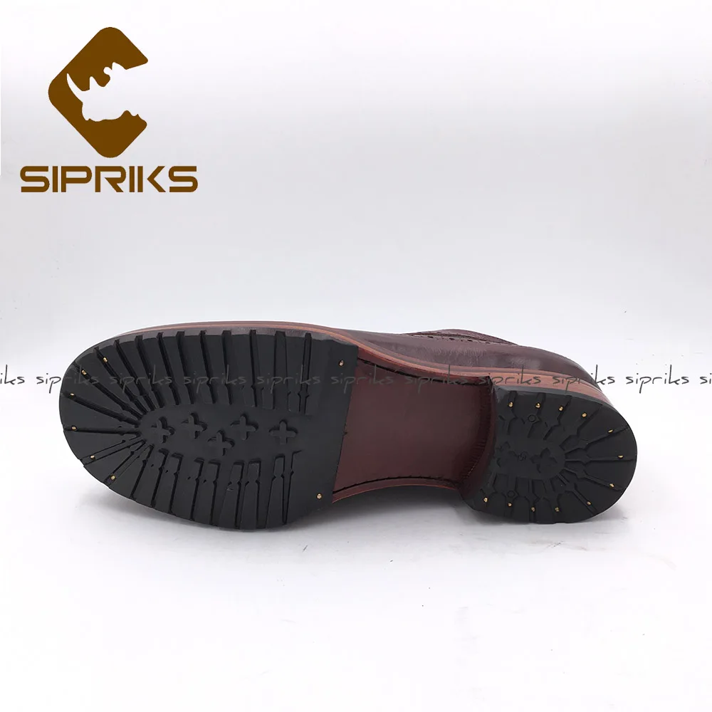 Sipriks босс Мужская сшитая встык мужская модельная обувь цвета красного вина из