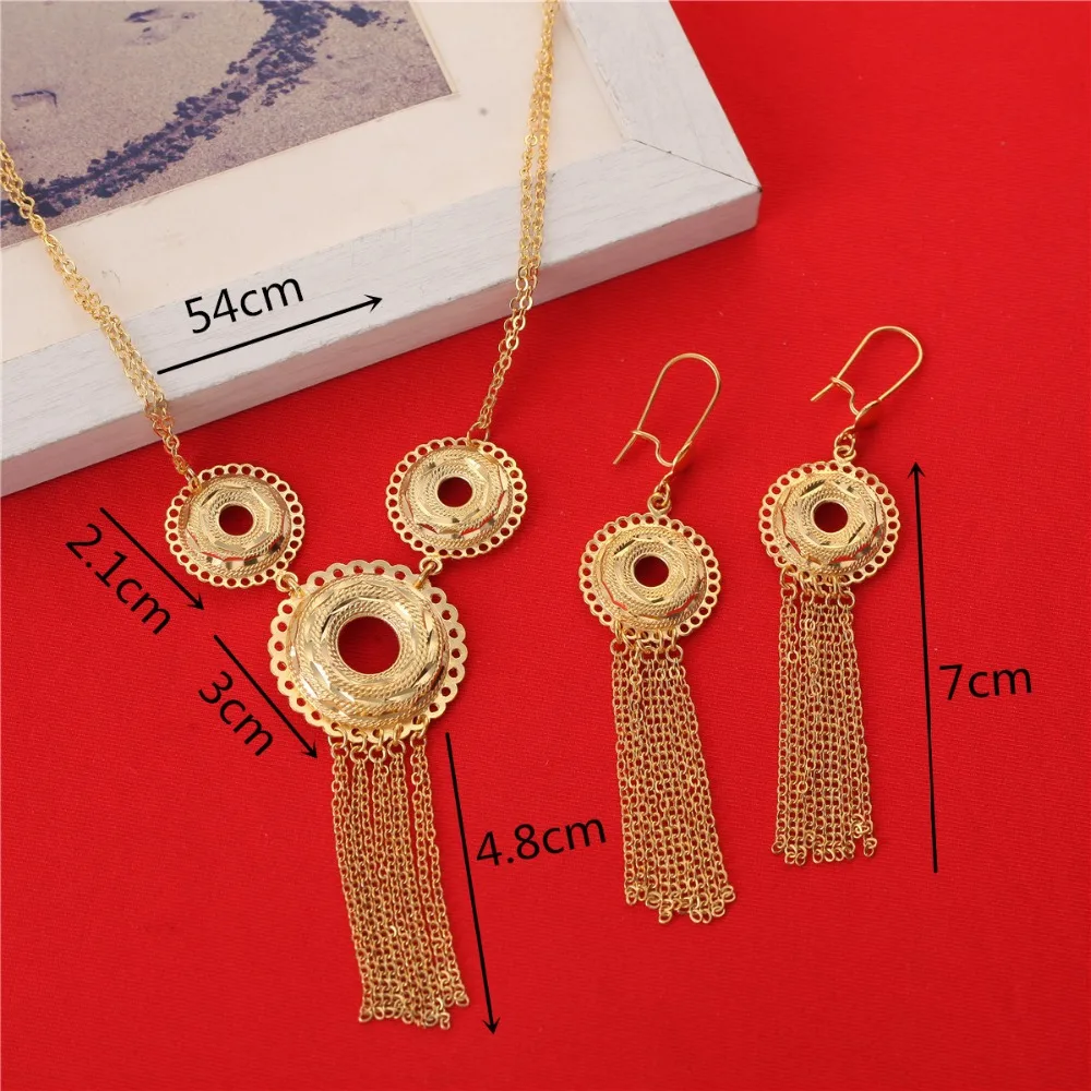 Новые эфиопские ювелирные изделия для женщин ожерелье из 24-каратного золота