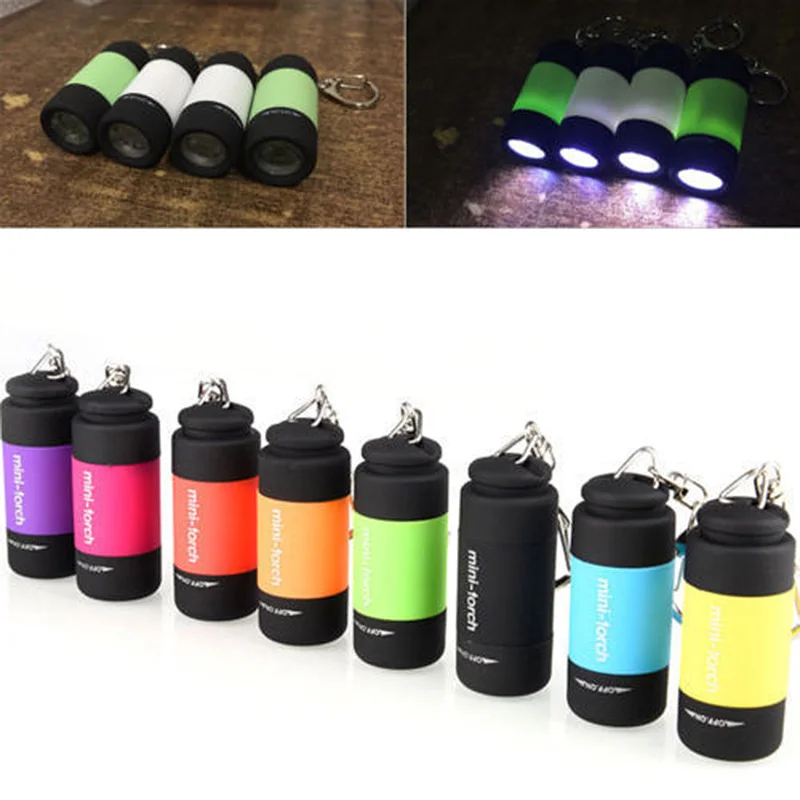 

NEW Portable Mini Keyring USB LED Lights Waterproof Flashlight Pocket Rechargeable Torch Lamp