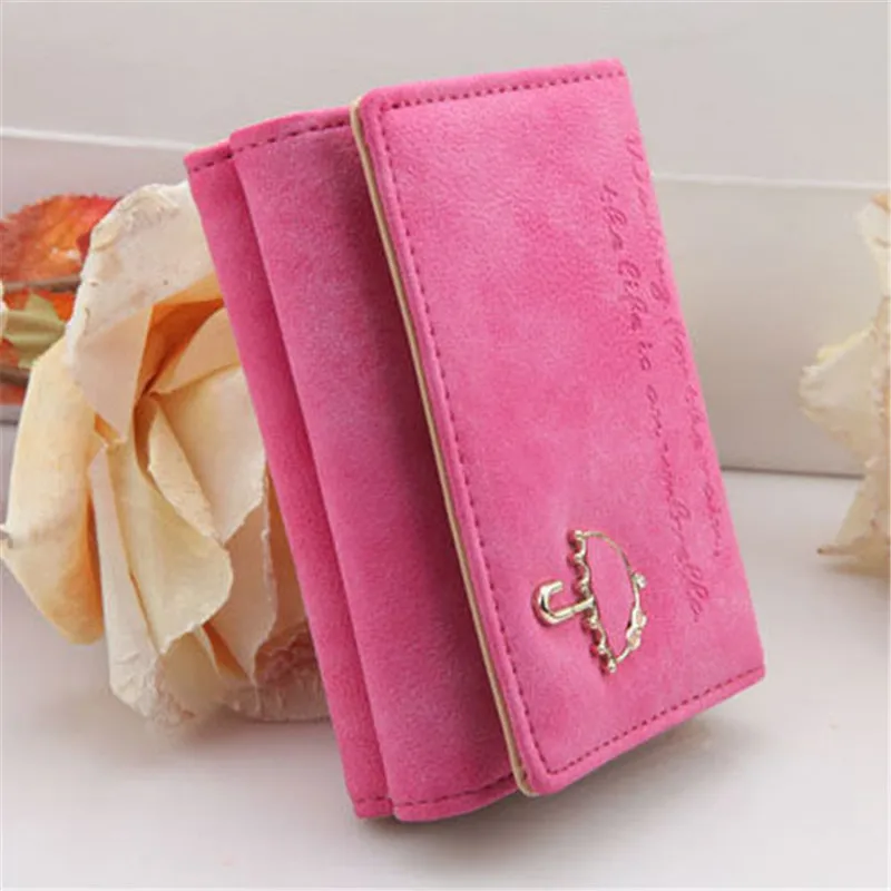 Новый женский модный кожаный кошелек на пуговицах клатч Дамская короткая сумка |