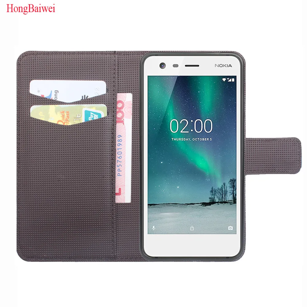 Hongbaiwei для Nokia 2 Чехол Fundas 5.0 дюйма Стенд откидная крышка бумажник PU кожаная сумка