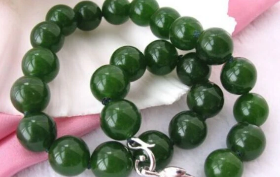 

FREE SHIPPING 004902 18"16mm nature round green necklace