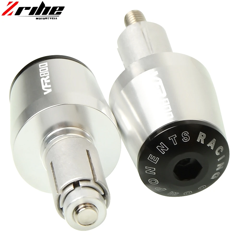 Silver ДЛЯ VFR800 логотип мотоцикла CNC 22 мм руль Грипсы бар концы крышки слайдер для HONDA VFR800 VFR 800 VFR800F 2002- 2010 2011 - Цвет: Silver