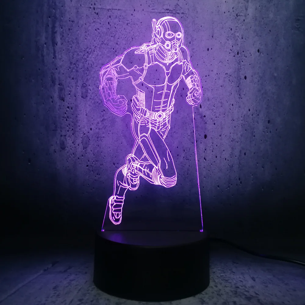 Комический муравей человек 3D лампа ночник светильник USB СВЕТОДИОДНЫЙ ing Mulitcolor