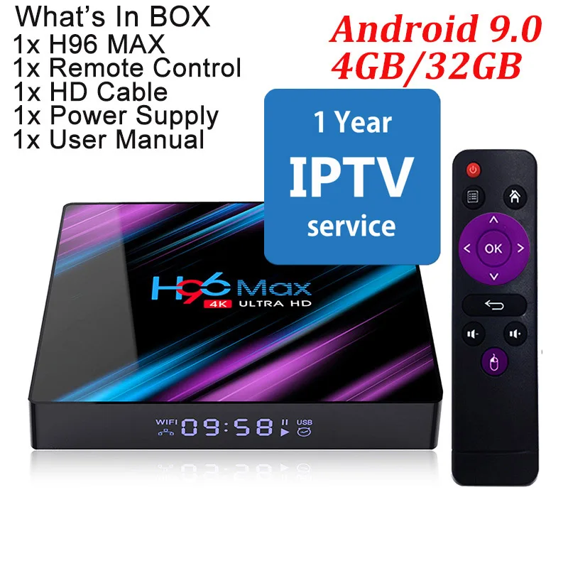 Французский Ip tv подписка Neo tv pro Live tv VOD фильмы каналы французский арабский Европа с системой Neo IPTV M3U Smart tv Android tv BOX H96 MAX - Цвет: 4G32G ONE YEAR IPTV