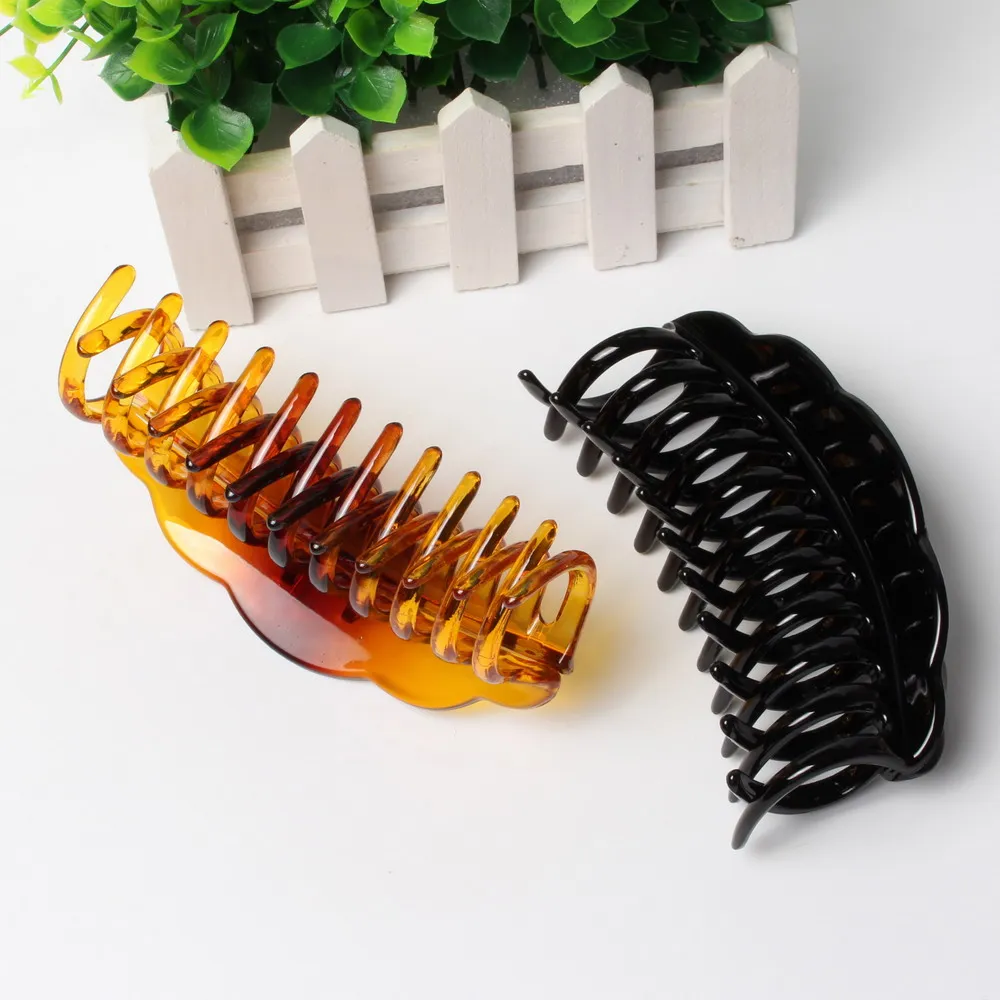 Заколка-краб для волос женская Большой Простой прочный аксессуар 13 см черный и