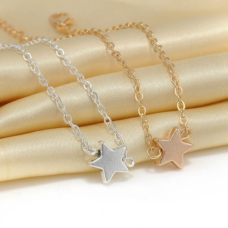 Trendy simple Gold silver plated Star bracelet bangle plain Alloy bracelets gift for friend jewelry wholesale | Украшения и