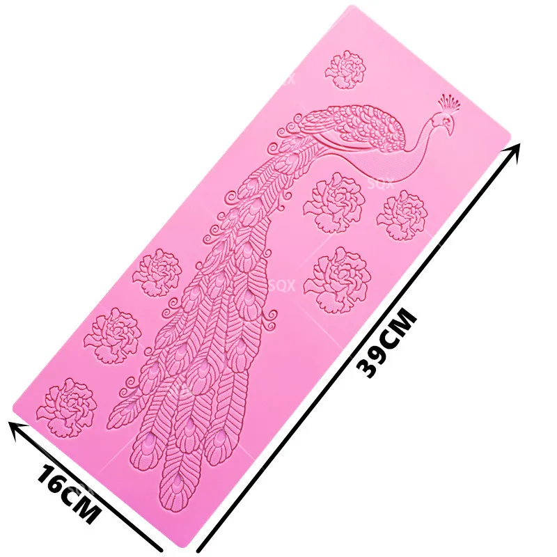 ГОРЯЧАЯ Павлин с кружевным краем силиконовый кружевы плесени сахарная кружевная