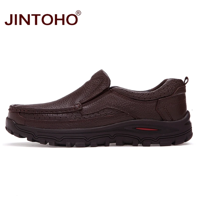 Мокасины JINTOHO мужские из натуральной кожи классические брендовые туфли лоферы
