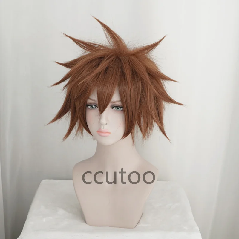 Kingdom Hearts III Sora коричневый короткий парик косплей костюм мужчины термостойкие синтетические волосы Хэллоуин вечерние ролевые игры парик