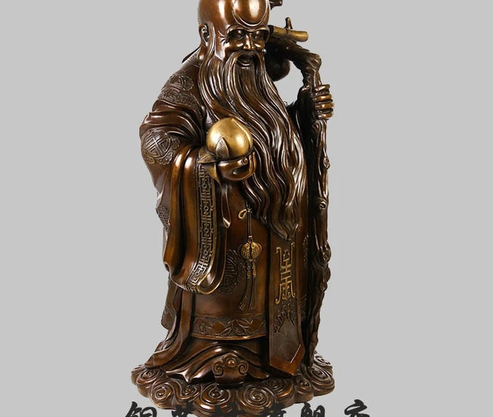 32 &quotкитайские из чистой бронзы долгая жизнь Бог старый человек держит персик и