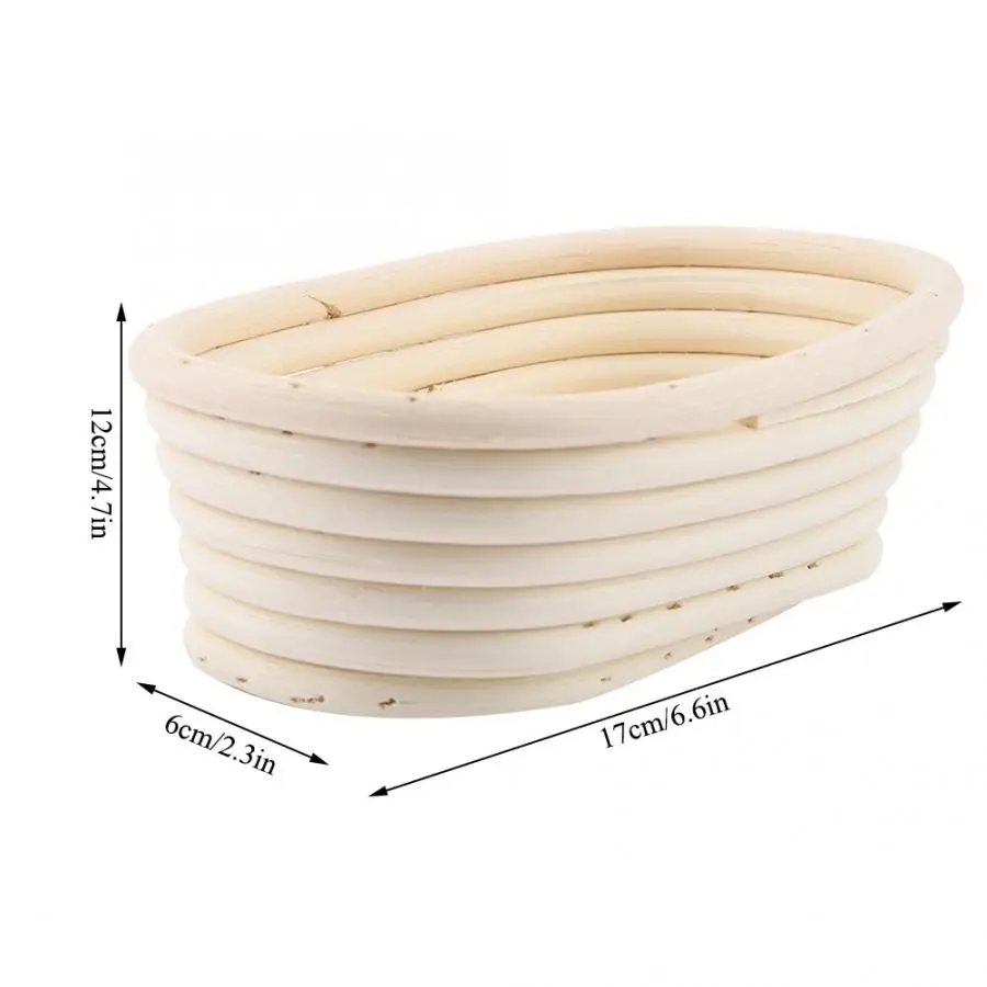 Fruit Basket Foldable Laundry Oval Shape Craft Rattan Bread Baking Tool | Дом и сад