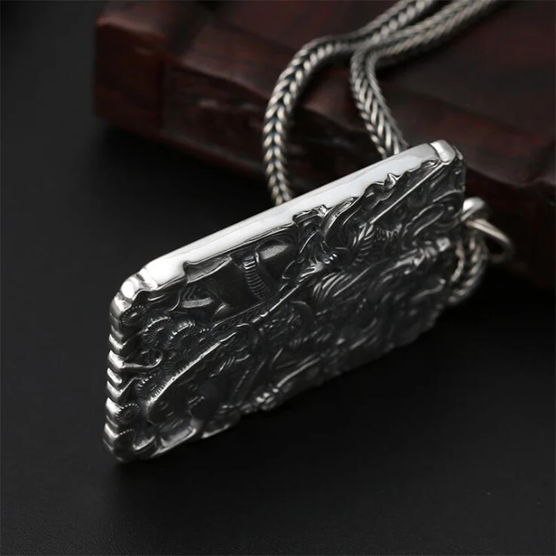 2019 Birthday present Pendant 100% S990 Sterling silver Jewelry Men Buddha Mantra Amulet Necklace making P29 | Украшения и