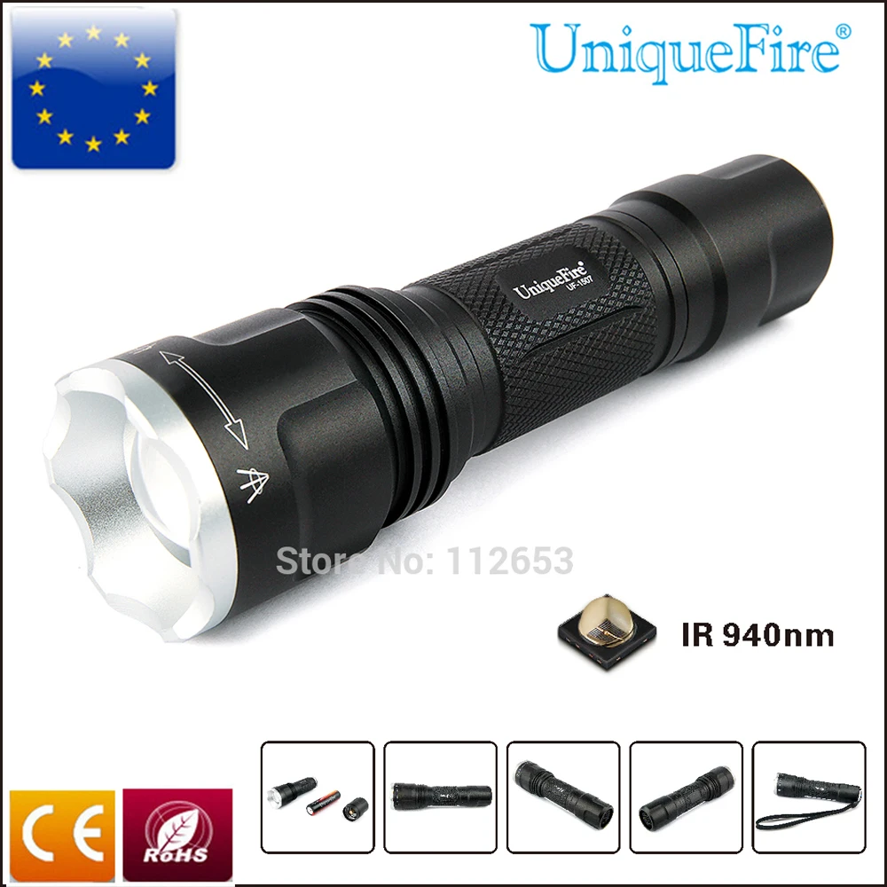 UniqueFire 1507 Мини светодиодный фонарь с зумом нм инфракрасный 20 мм выпуклыми линзами