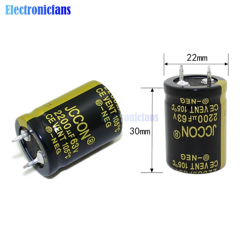 Diymore 63V 2200uF 22X30mm алюминиевый электролитический конденсатор Высокочастотный